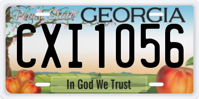 GA license plate CXI1056