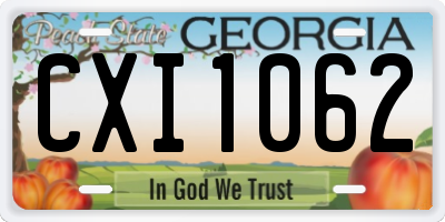 GA license plate CXI1062