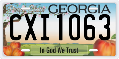 GA license plate CXI1063