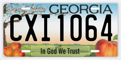 GA license plate CXI1064