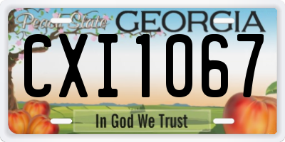 GA license plate CXI1067