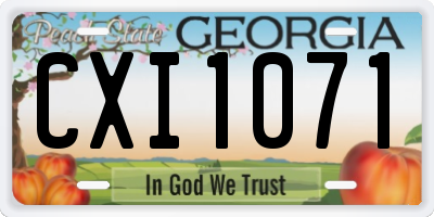 GA license plate CXI1071