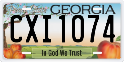 GA license plate CXI1074
