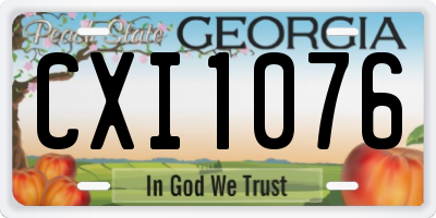 GA license plate CXI1076