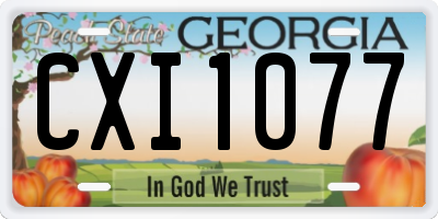 GA license plate CXI1077