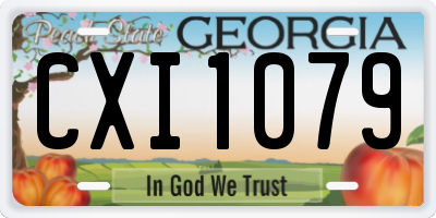 GA license plate CXI1079