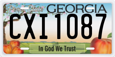 GA license plate CXI1087