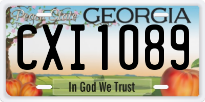 GA license plate CXI1089