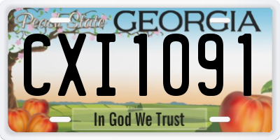 GA license plate CXI1091