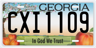 GA license plate CXI1109
