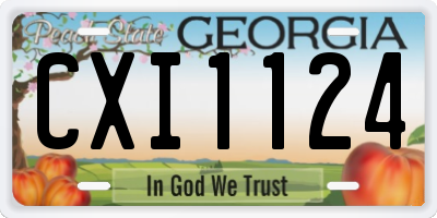 GA license plate CXI1124