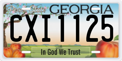 GA license plate CXI1125