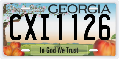 GA license plate CXI1126