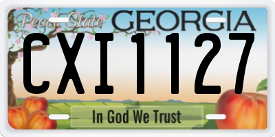 GA license plate CXI1127
