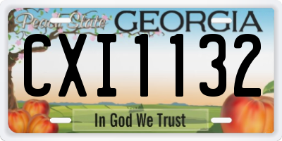 GA license plate CXI1132