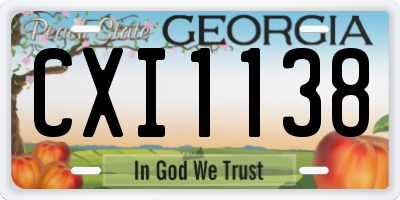 GA license plate CXI1138