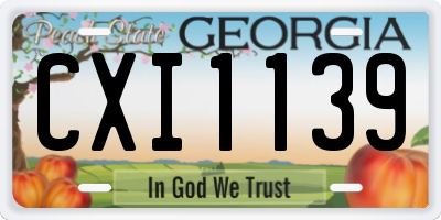 GA license plate CXI1139