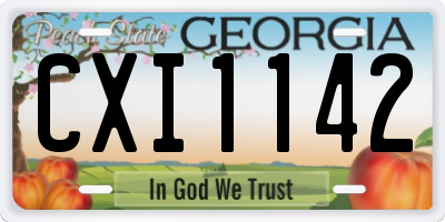 GA license plate CXI1142