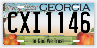 GA license plate CXI1146