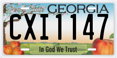 GA license plate CXI1147