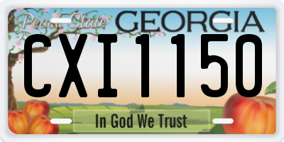 GA license plate CXI1150