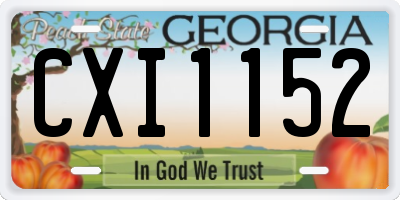GA license plate CXI1152