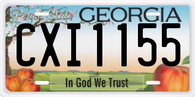 GA license plate CXI1155