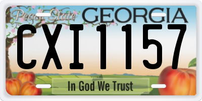 GA license plate CXI1157