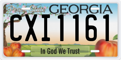GA license plate CXI1161