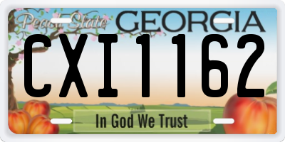 GA license plate CXI1162