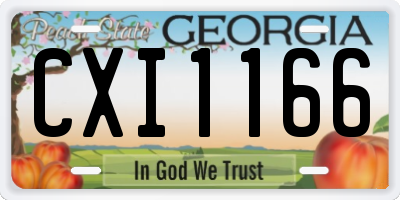 GA license plate CXI1166