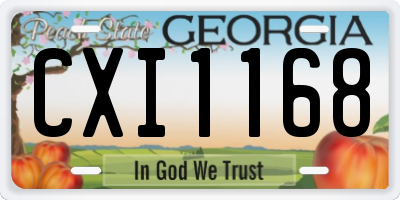 GA license plate CXI1168