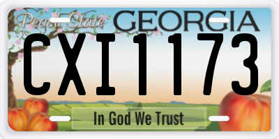 GA license plate CXI1173