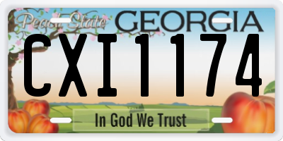 GA license plate CXI1174