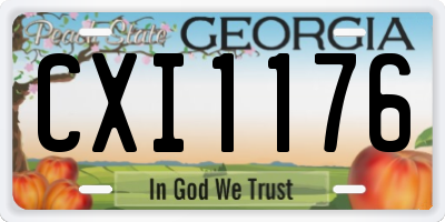 GA license plate CXI1176