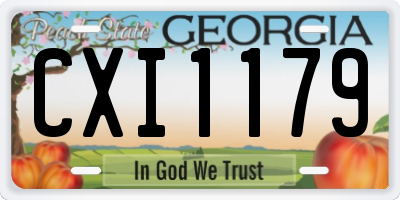 GA license plate CXI1179