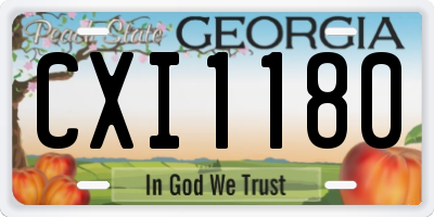 GA license plate CXI1180