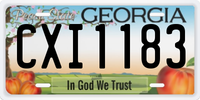 GA license plate CXI1183