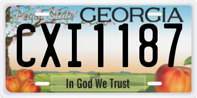 GA license plate CXI1187