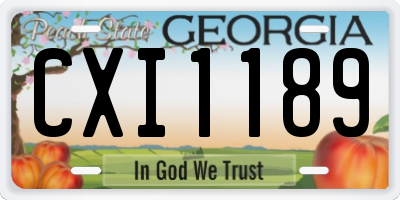 GA license plate CXI1189