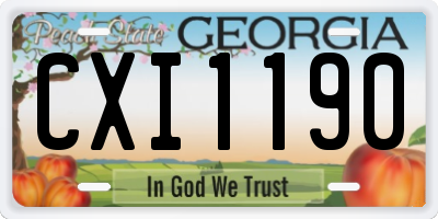 GA license plate CXI1190