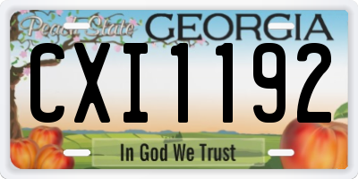 GA license plate CXI1192