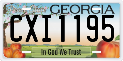 GA license plate CXI1195