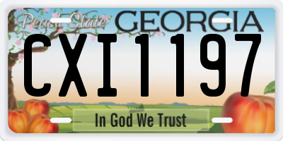 GA license plate CXI1197