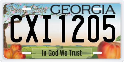 GA license plate CXI1205