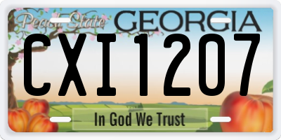 GA license plate CXI1207