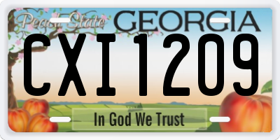 GA license plate CXI1209