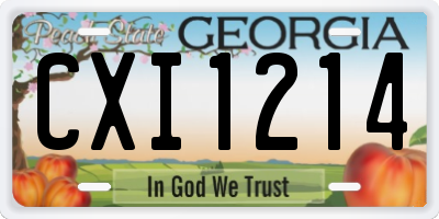 GA license plate CXI1214