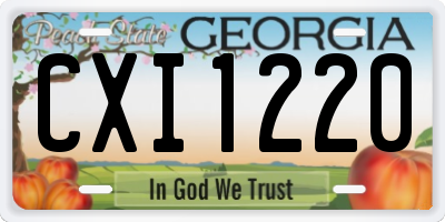 GA license plate CXI1220