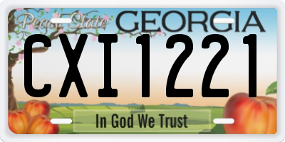 GA license plate CXI1221